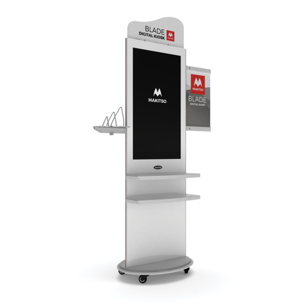 Makitso Blade 50" Pro Digital Signage Kiosk with accessories