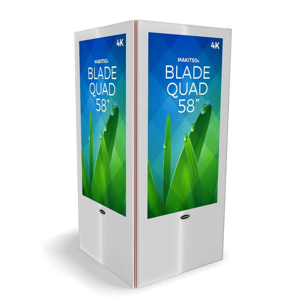 Makitso Blade Quad 58" Pro Digital Signage Kiosk white