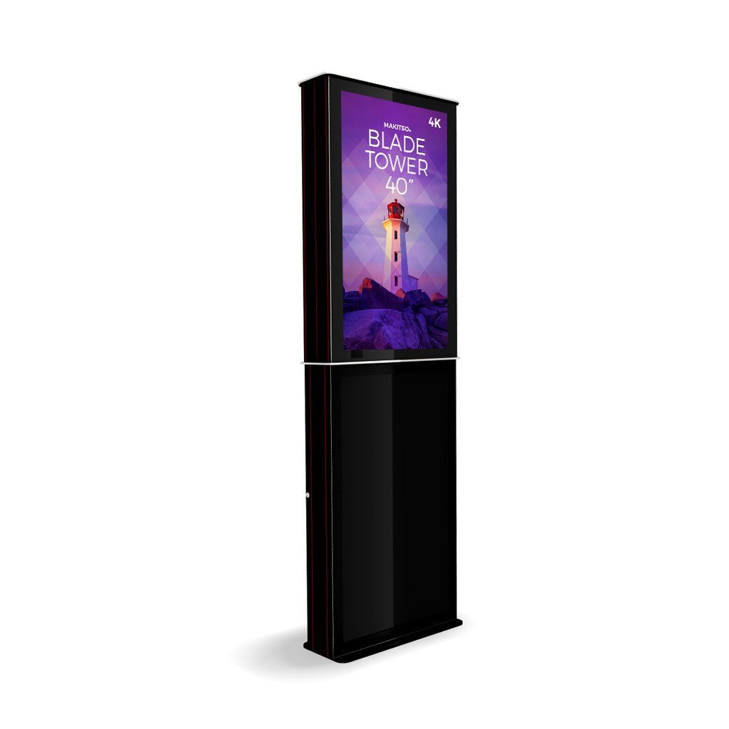 Makitso Blade Tower 40" Pro Digital Signage Kiosk in black