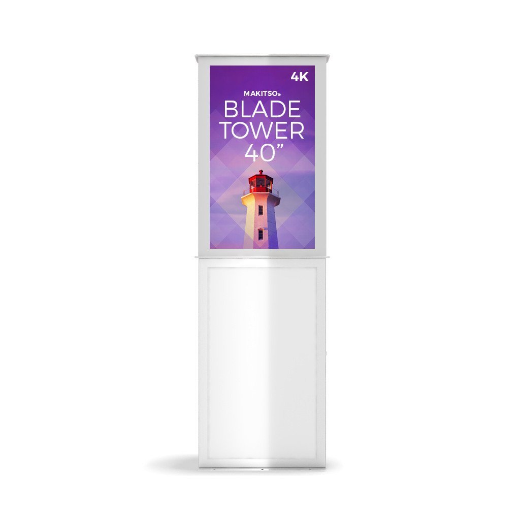 Makitso Blade Tower 40" Pro Digital Signage Kiosk in white