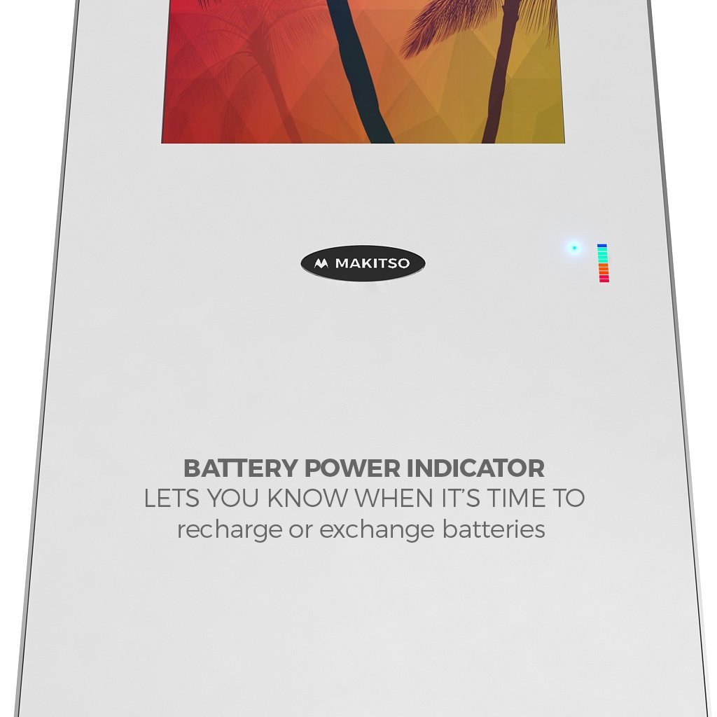 Makitso® Concierge Digital Retail Kiosk Solutions 21.5" Black Battery Life Indiicator