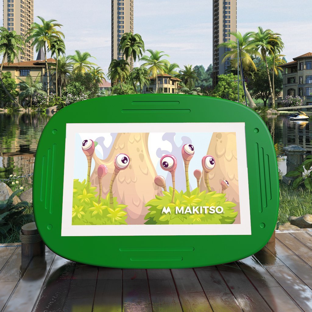 Makitso 4k Interactive Children's Touch Screen Monitor Table Green Outdoor