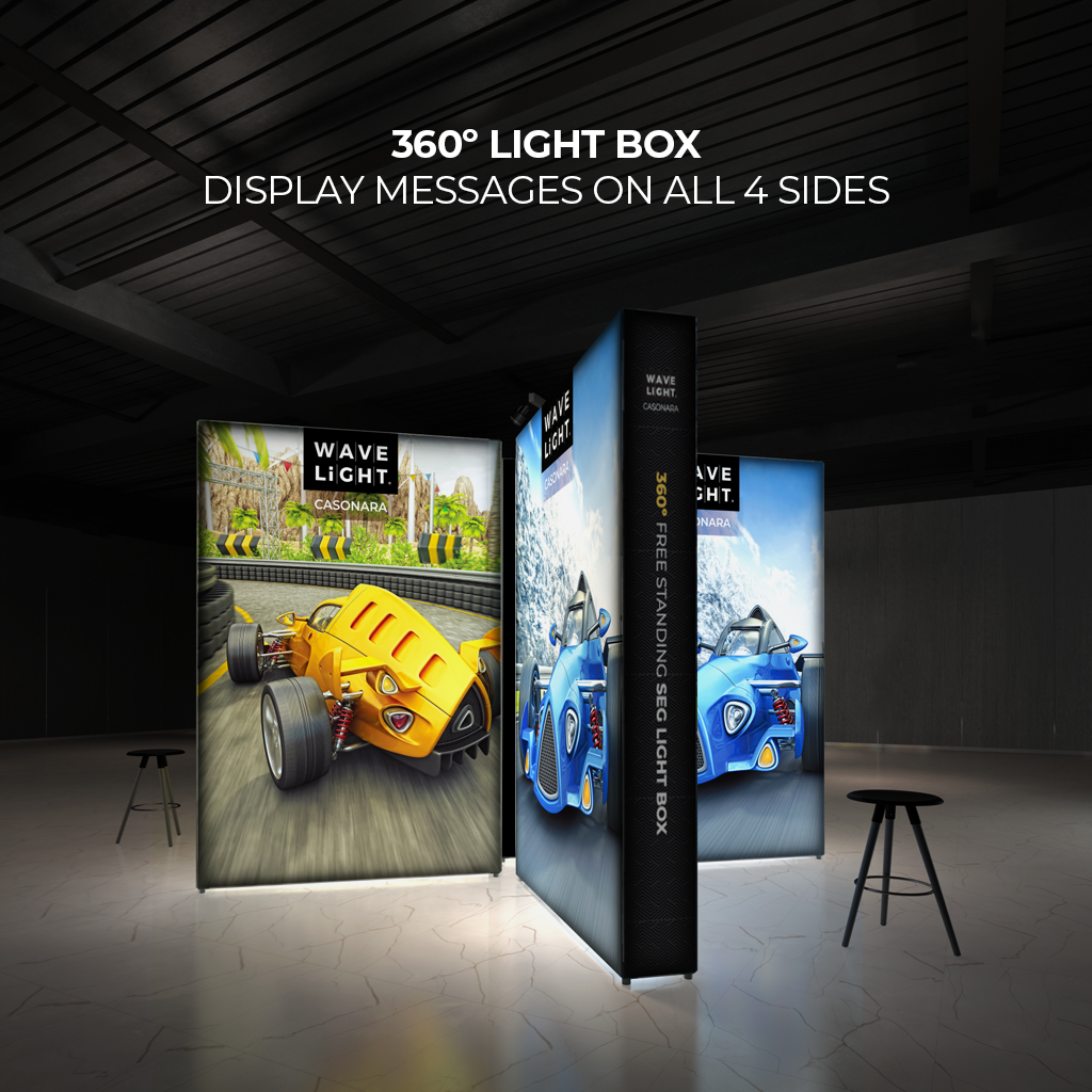 8FT WaveLight Casonara SEG Light Box Displays Messages On All 4 Sides