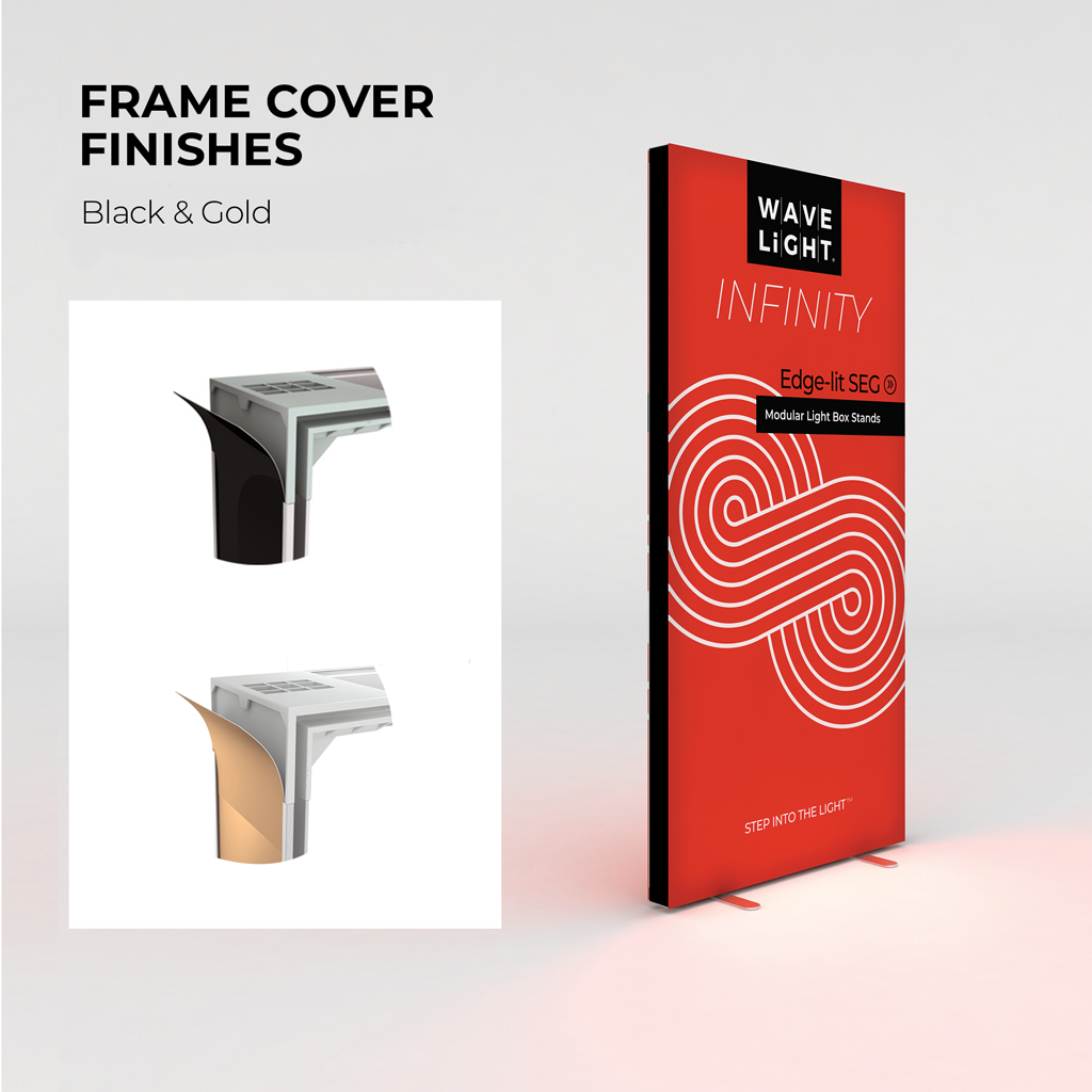 WaveLight® Infinity Edge-Lit light box SEG frame cover finishes Black and Gold