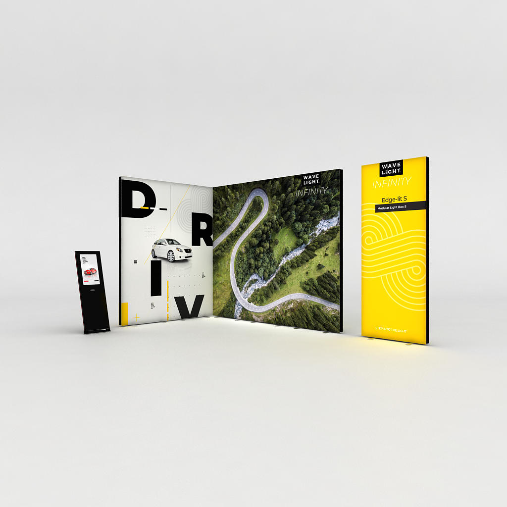 WaveLight Infinity LED Light Box Display Stands for Showrooms