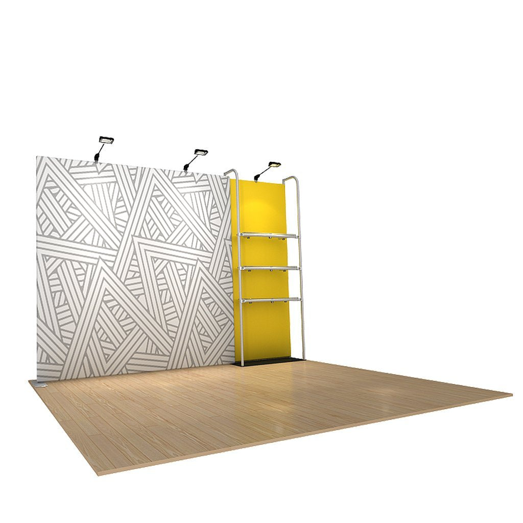 WaveLine® Merchandiser Retail Pop Up Store Display with Shelving side view