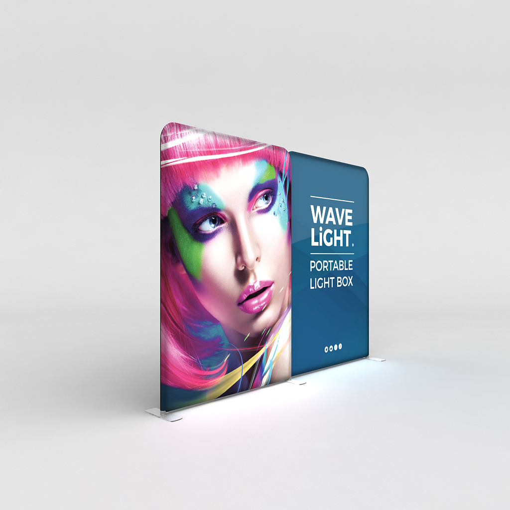 WaveLight® LED Backlit Tension Fabric Display 10ft for Trade Shows and Events